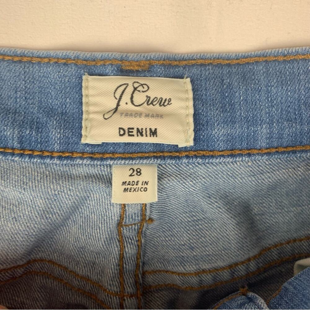 J. Crew women's size 28 Blue Knee-Length Pencil Skirt denim jean raw hem - Picture 3 of 9